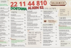 Balsamico restauracja - menu dostawy na telefon, ulotka