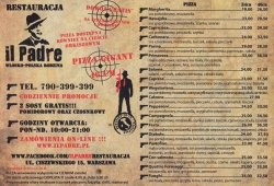 Il Padre Ken Center Polsko-Włoska Restauracja Rodzinna, menu cz. 1
