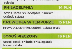 Hand & Roll Tsuru Sushi Centrum Handlowe Auchan Puławska, menu